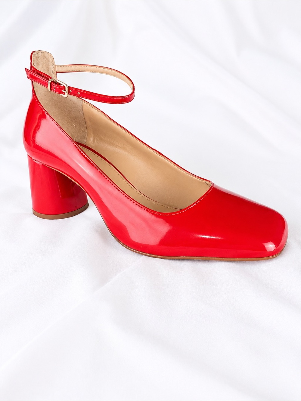 Copper Key Jazzy Red Patent Block Heel Pumps Womens Size 9 NEW